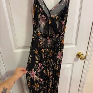 Urban Outfitters Black Floral Jumpsuit